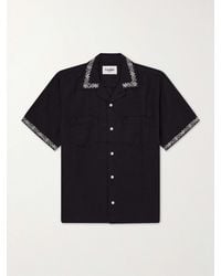 Corridor NYC - Harmony Camp-collar Embroidered Linen And Cotton-blend Shirt - Lyst