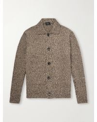 Brioni - Wool-Mouliné Cardigan - Lyst