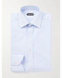 Tom Ford - Hemd aus gestreifter Baumwollpopeline - Lyst