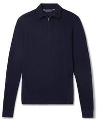 Sease - Waffle-Knit Virgin Wool Half-Zip Sweater - Lyst