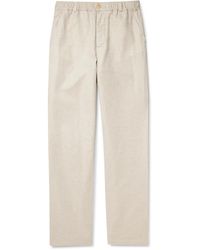 Oliver Spencer - Straight-leg Linen And Cotton-blend Drawstring Trousers - Lyst