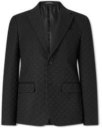 Gucci - Slim-Fit Logo-Jacquard Cotton-Blend Blazer - Lyst