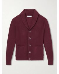 Brunello Cucinelli - Shawl-Collar Ribbed Cotton Cardigan - Lyst
