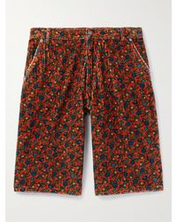 ERL - Straight-leg Floral-print Cotton-corduroy Bermuda Shorts - Lyst
