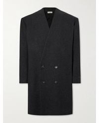 Fear Of God - Oversized Double-Breasted Logo-Appliquéd Wool-Blend Flannel Coat - Lyst