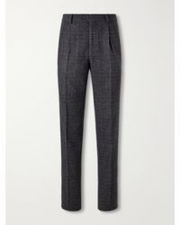Brunello Cucinelli - Lesire Straight-Leg Pleated Checked Silk, Wool And Cashmere-Blend Suit Trousers - Lyst