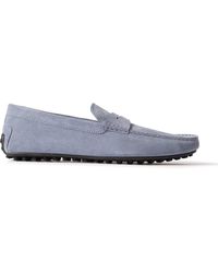 Tod's - City Gommino Logo-debossed Suede Driving Shoes - Lyst