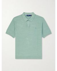 Polo Ralph Lauren - Logo-embroidered Cotton And Linen-blend Polo Shirt - Lyst