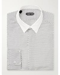 Tom Ford - Classic-Collar Printed Silk-Satin Shirt - Lyst