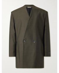 Fear Of God - Oversized Logo-Appliquéd Double-Breasted Wool And Silk-Blend Suit Jacket - Lyst
