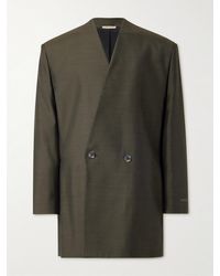 Fear Of God - Oversized Logo-Appliquéd Double-Breasted Wool And Silk-Blend Suit Jacket - Lyst