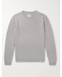 Norse Projects - Sigfred Pullover aus melierter gebürsteter Wolle - Lyst