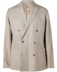 NN07 - Jordin 10027 Double-Breasted Linen And Wool-Blend Blazer - Lyst