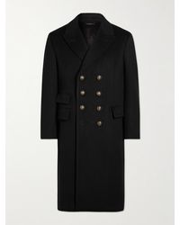 Tom Ford Slim-fit Double-breasted Wool And Cashmere-blend Coat - Black