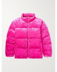 Vetements - Oversized Logo-Appliquéd Quilted Crushed-Velvet Down Jacket - Lyst