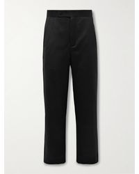 Bode - Straight-Leg Satin-Trimmed Wool Barathea Tuxedo Trousers - Lyst