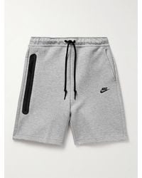 Nike - Gerade geschnittene Shorts aus "Tech Fleece"-Material aus einer Baumwollmischung mit Kordelzugbund und Logoprint - Lyst