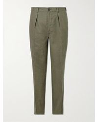 Drake's - Games Tapered Pleated Linen Suit Trousers - Lyst