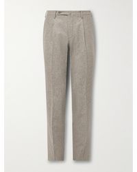 Incotex - Pantaloni a gamba affusolata in flanella di lana vergine Super 100s con pinces - Lyst