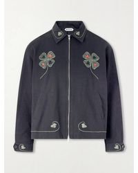 Bode - Lucky Draw Embroidered Cotton-Twill Blouson Jacket - Lyst
