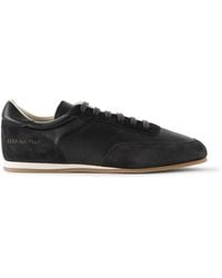 Common Projects - Minimal Runner Suede-trimmed Leather Sneakers - Lyst