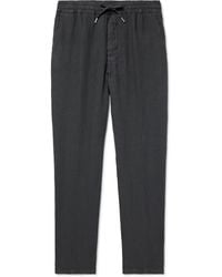 Altea - Mattia Straight-Leg Linen Trousers - Lyst