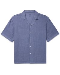Altea - Bart Camp-collar Garment-dyed Linen Shirt - Lyst