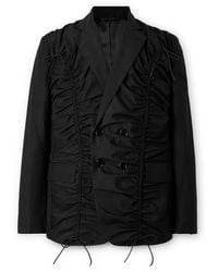Simone Rocha - Double-Breasted Ruched Woven Blazer - Lyst