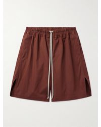 Rick Owens - Shorts a gamba dritta in popeline di cotone stretch con coulisse - Lyst