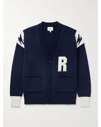 Rhude - Logo-appliquéd Intarsia-knit Cotton Cardigan - Lyst