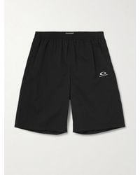 Balenciaga - Wide-Leg Logo-Embroidered Shell Shorts - Lyst