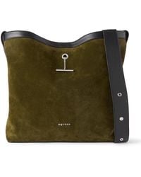 McQueen - Pendant Leather-Trimmed Suede Shoulder Bag - Lyst