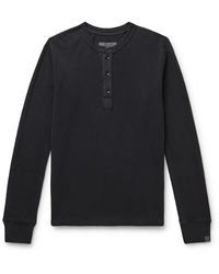 Rag & Bone - Slim-fit Garment-dyed Waffle-knit Cotton Henley T-shirt - Lyst
