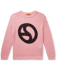 Acne Studios - Kitaly Glittered Logo-print Knitted Sweater - Lyst