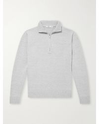 Inis Meáin - Wool And Linen-Blend Half-Zip Sweater - Lyst