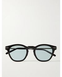 Oliver Peoples Len 49 Sonnenbrille mit rundem Rahmen aus Azetat - Schwarz