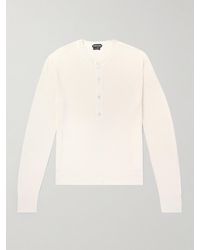 Tom Ford - Ribbed Silk-blend Henley Shirt - Lyst