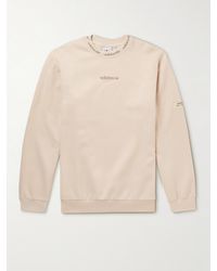 adidas Originals Logo-embroidered Cotton-blend Jersey Sweatshirt - Natural