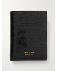 Tom Ford - Aufklappbares Kartenetui aus Leder mit Krokodileffekt - Lyst