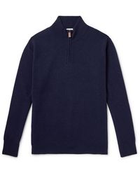 Kingsman - Wade Merino Wool And Cashmere-blend Half-zip Sweater - Lyst