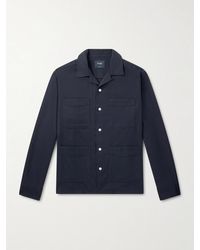 Drake's - Convertible-Collar Wool Shirt - Lyst
