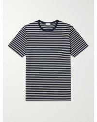 Sunspel - Striped Supima Cotton-Jersey T-Shirt - Lyst