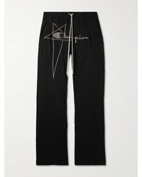 Rick Owens - Champion Dietrich Straight-leg Logo-embroidered Cotton-jersey Sweatpants - Lyst
