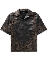 Amiri - Cut-out Bandana-print Leather Shirt - Lyst