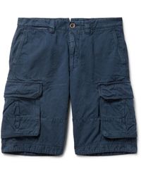Incotex - Washed Cotton And Linen-blend Cargo Shorts - Lyst