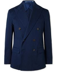 Polo Ralph Lauren - Double-Breasted Cotton-Blend Twill Blazer - Lyst