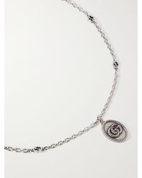 Gucci - Burnished Sterling Silver Pendant Necklace - Lyst