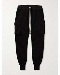 Rick Owens - Mastodon Slim-fit Tapered Cotton-jersey Cargo Drawstring Trousers - Lyst