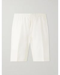 ZEGNA - Straight-Leg Pleated Linen Drawstring Shorts - Lyst