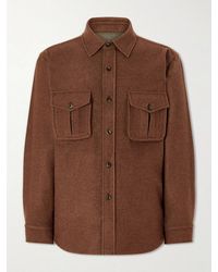 Caruso - Houndstooth Brushed Wool Overshirt - Lyst